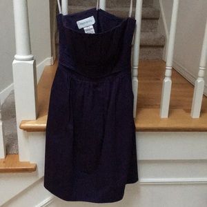 Purple strapless cotton dress